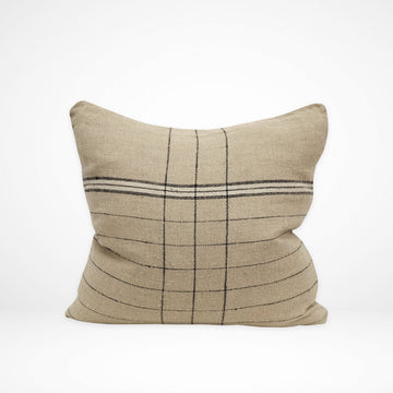 100% Linen Cushion - Grid Stripe