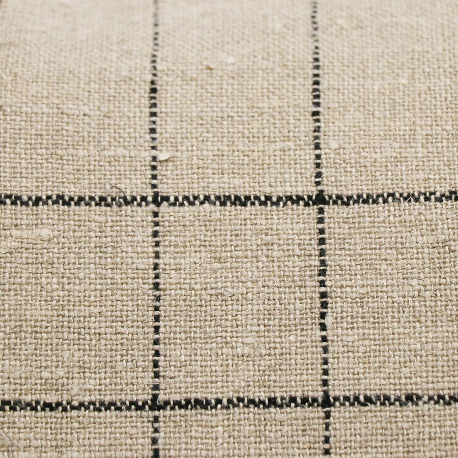 100% Linen Cushion - Grid Stripe