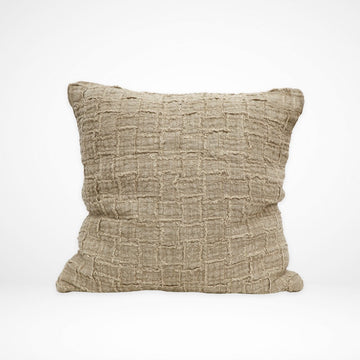 100% Linen Cushion - Raw Edge Plait