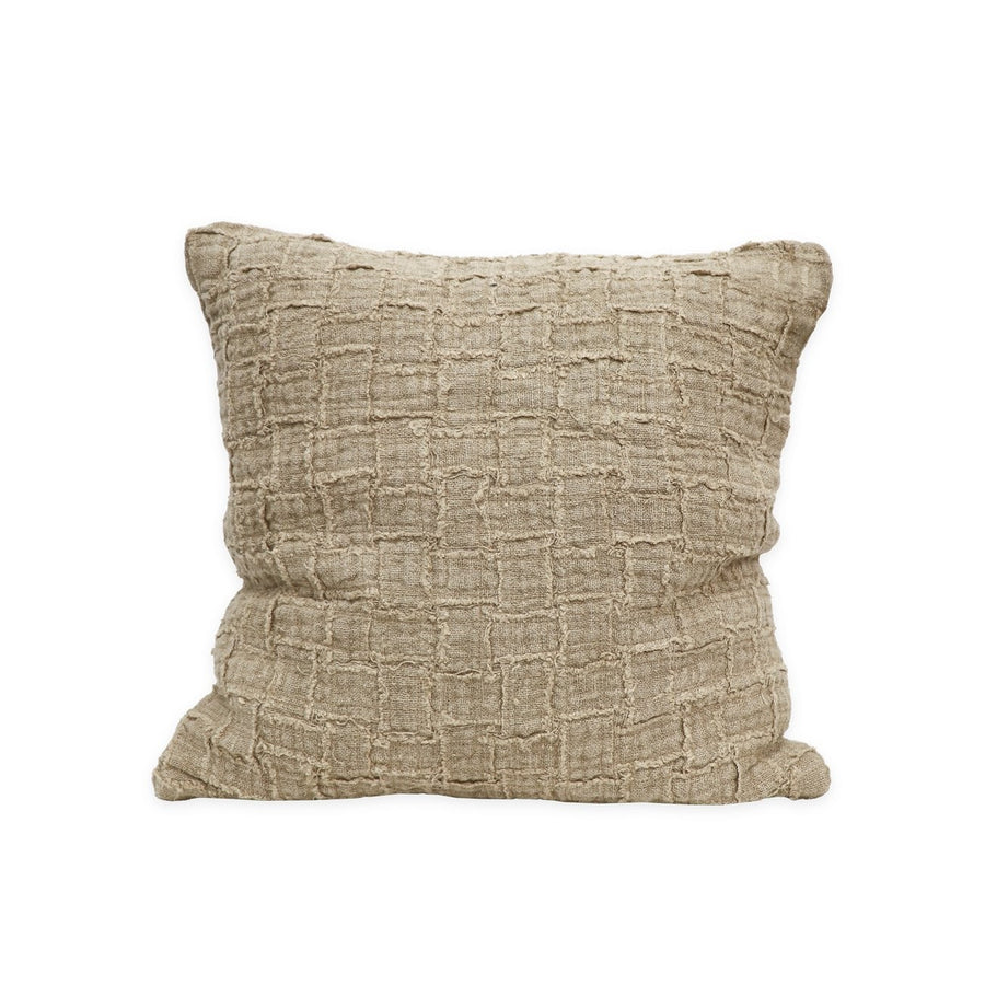 100% Linen Cushion - Raw Edge Plait