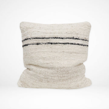 100% Linen Cushion - Striped Bone