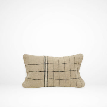 100% Linen Rectangular Cushion - Grid Stripe