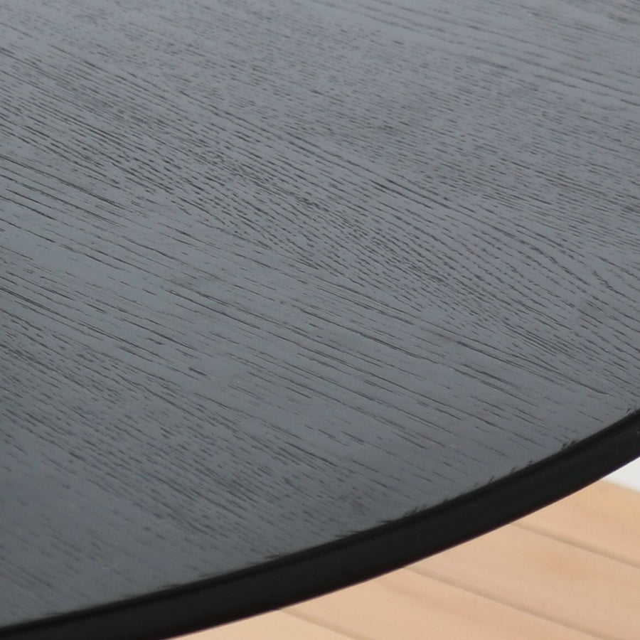 Arcadia Round Oak Pedestal Dining Table 130cm - Brushed Light Grey & Black