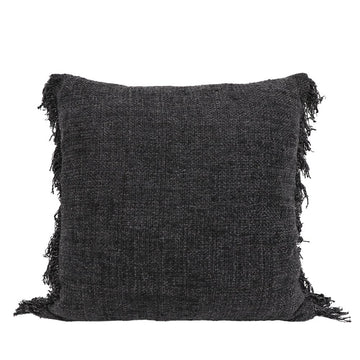 Black Fringed Cushion