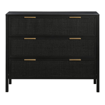 Black Rattan Drawer Dresser