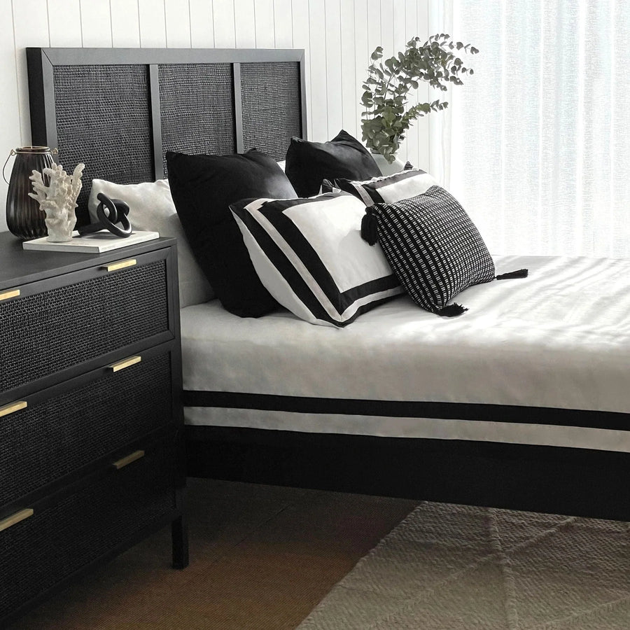 Black Rattan Drawer Dresser