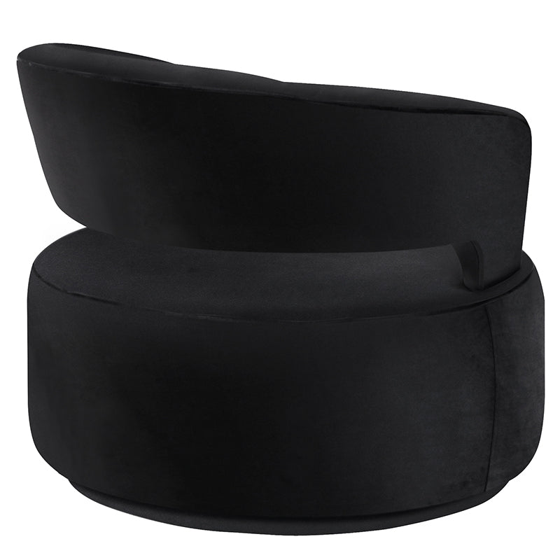 Black Velvet Swivel Chair