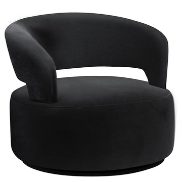 Black Velvet Swivel Chair