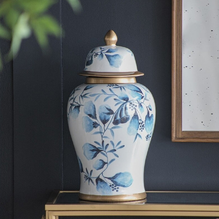 Blue & White Floral Ginger Jar 45cm