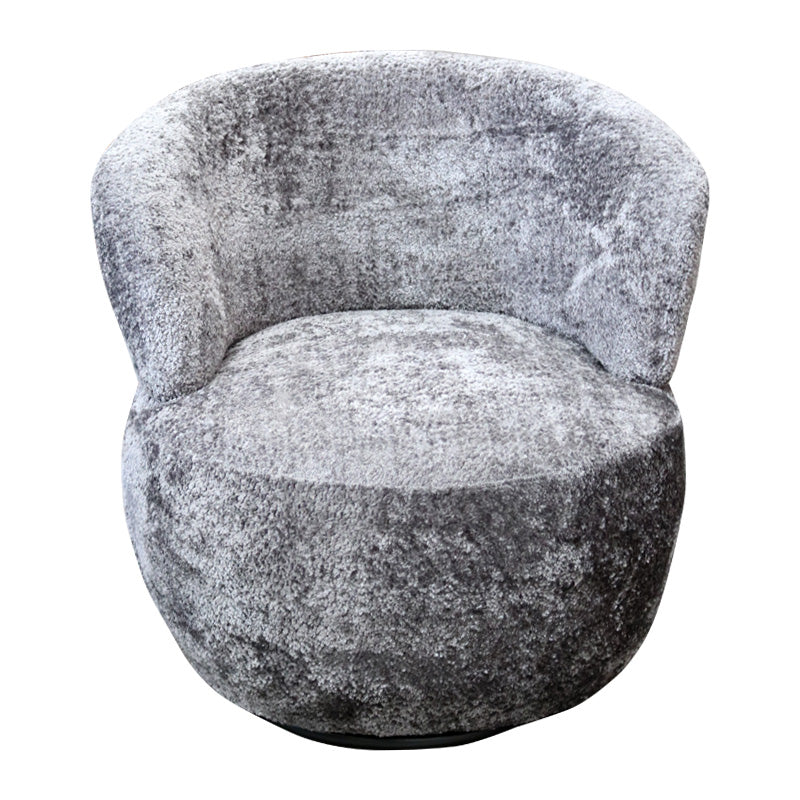 Charcoal Chenille Swivel Chair