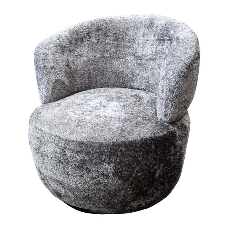 Charcoal Chenille Swivel Chair