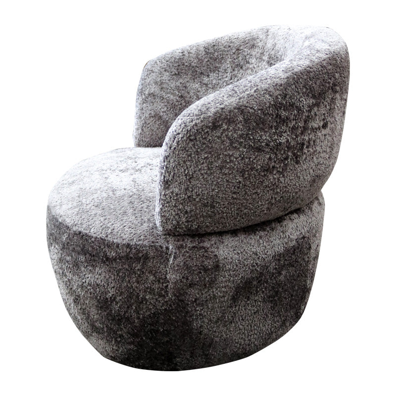 Charcoal Chenille Swivel Chair