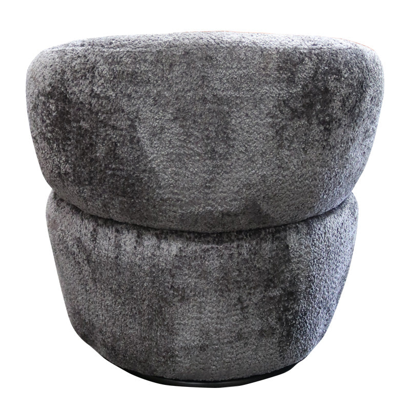 Charcoal Chenille Swivel Chair