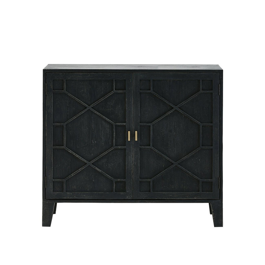 Chic Two Door Cabinet - Rustic Black