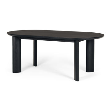 Contoured Oak Dining Table 200cm - Black