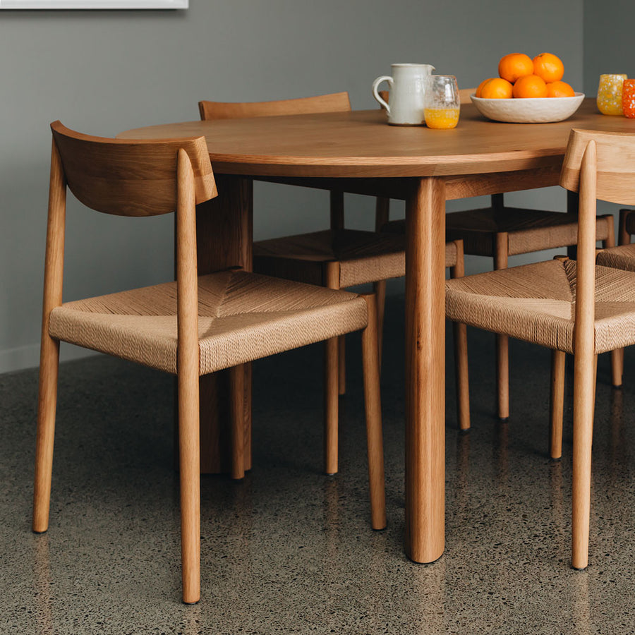 Contoured Oak Extension Table 200cm (Extends to 240cm) - Natural
