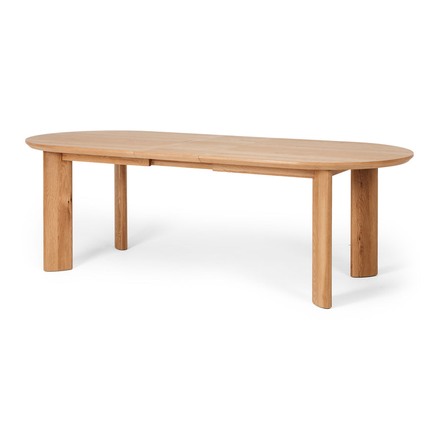 Contoured Oak Extension Table 200cm (Extends to 240cm) - Natural