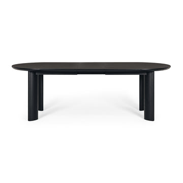 Contoured Oak Extension Table 200cm (Extends to 240cm) - Black