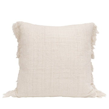 Cream Fringed Cushion