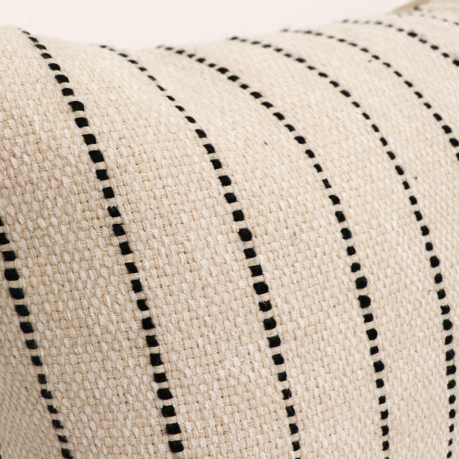 Dotted Stripe Rectangular Cushion - Natural