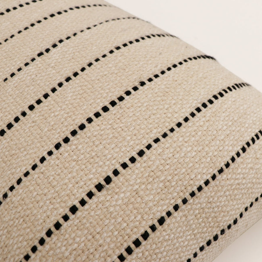 Dotted Stripe Rectangular Cushion - Natural