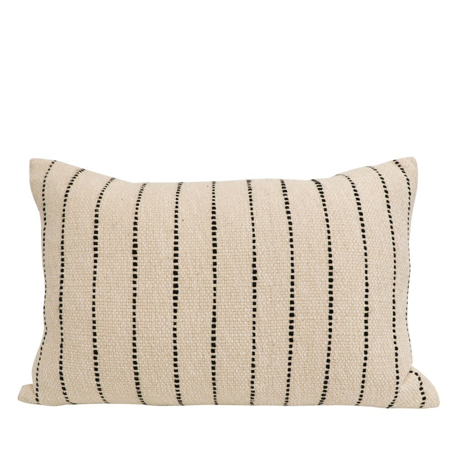 Dotted Stripe Rectangular Cushion - Natural