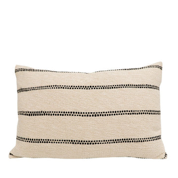 Double Dotted Stripe Rectangular Cushion - Natural