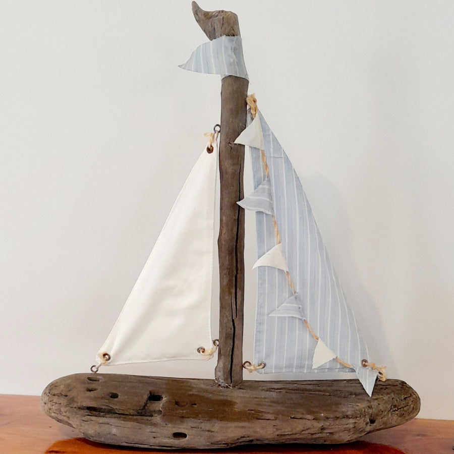 Driftwood Boat Ornament - Original Design 2