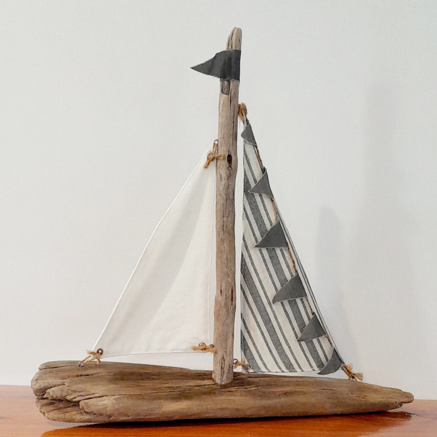 Driftwood Boat Ornament - Original Design 3