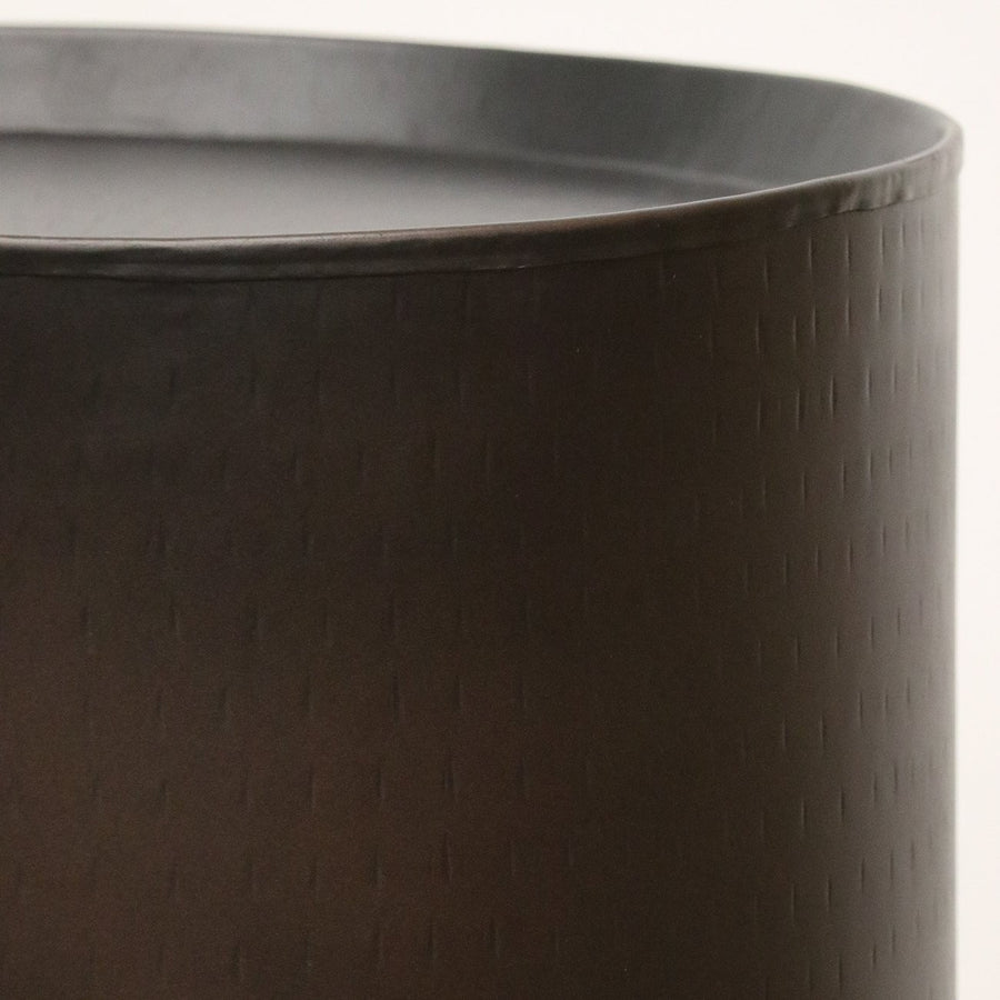 Drum Side Table - Oiled Bronze