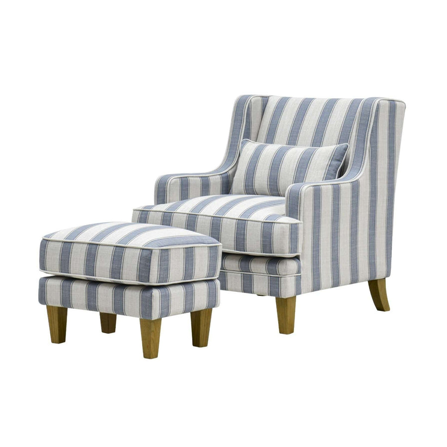 Hamptons Blue Sky Stripe Armchair