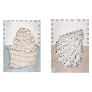 Fine Art Prints Set of 2 - Shells Blue Duo