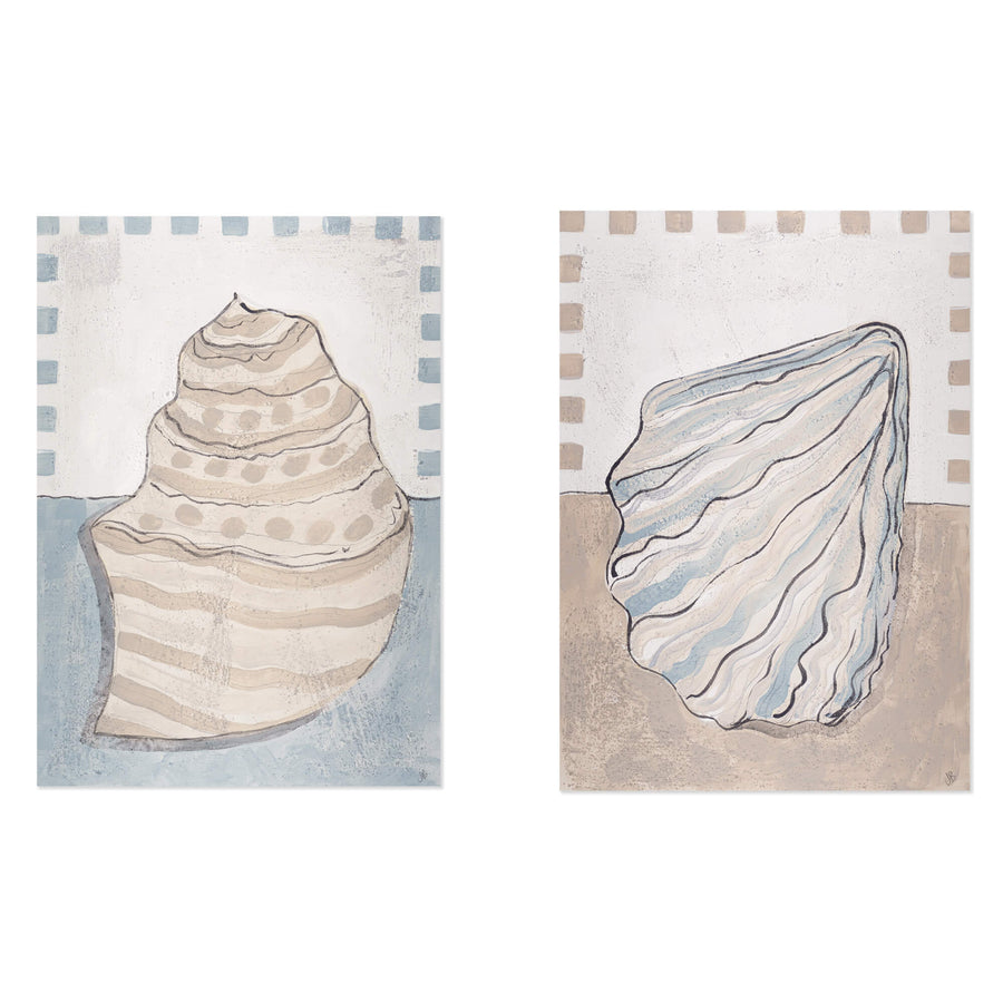 Fine Art Prints Set of 2 - Shells Blue Duo