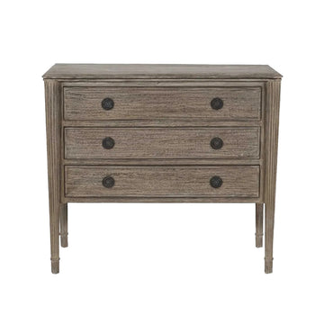 French Country Raised Chest of Three Drawers