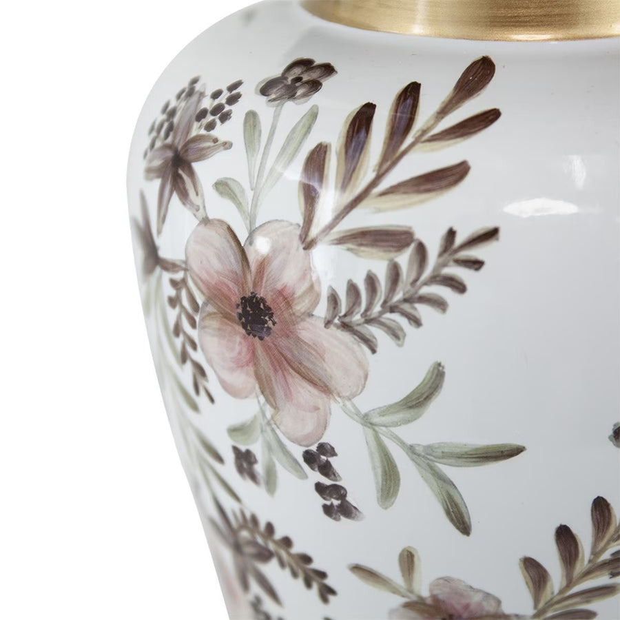 Gold Accent Floral Ginger Jar 35cm