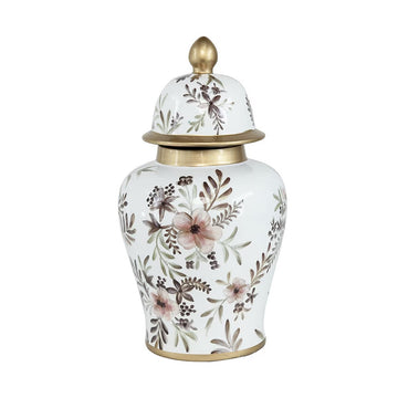 Gold Accent Floral Ginger Jar 35cm