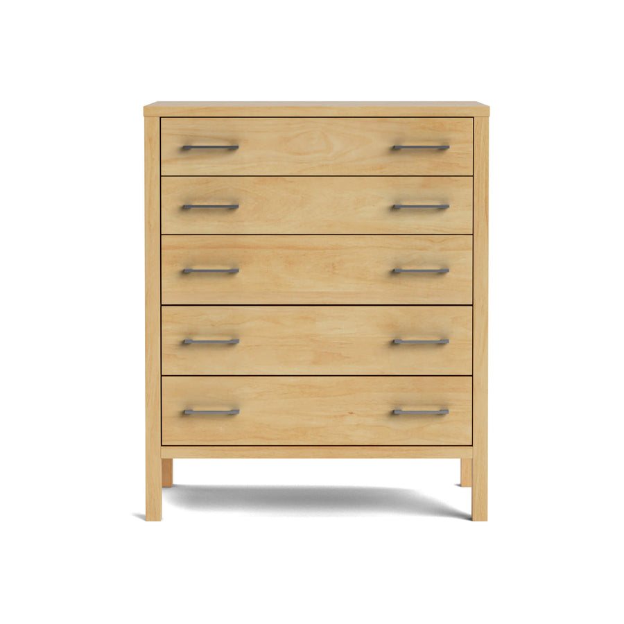 Hahei Bespoke Five Drawer Pine Tallboy - Light Oak