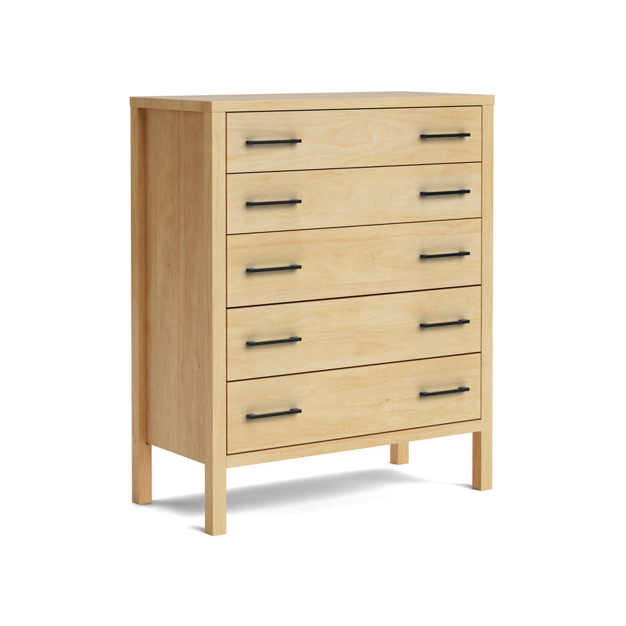 Hahei Bespoke Five Drawer Pine Tallboy - Light Oak