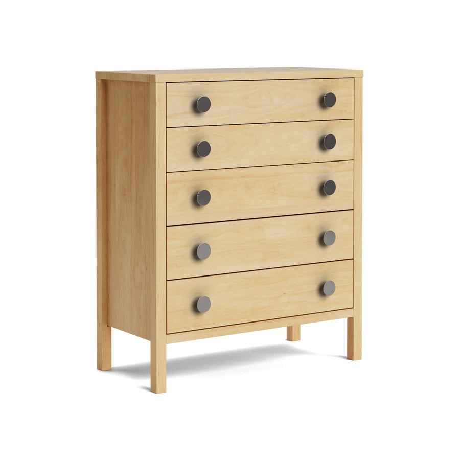 Hahei Bespoke Five Drawer Pine Tallboy - Light Oak