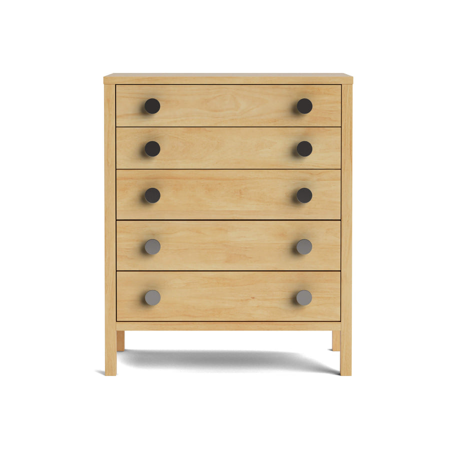 Hahei Bespoke Five Drawer Pine Tallboy - Light Oak