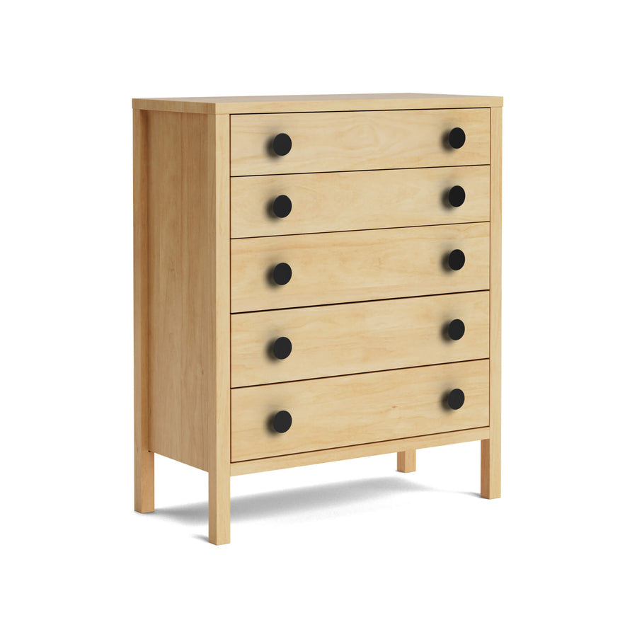 Hahei Bespoke Five Drawer Pine Tallboy - Light Oak