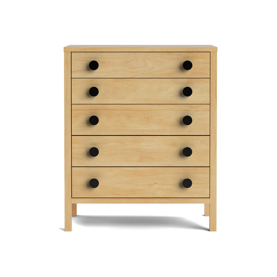 Hahei Bespoke Five Drawer Pine Tallboy - Light Oak