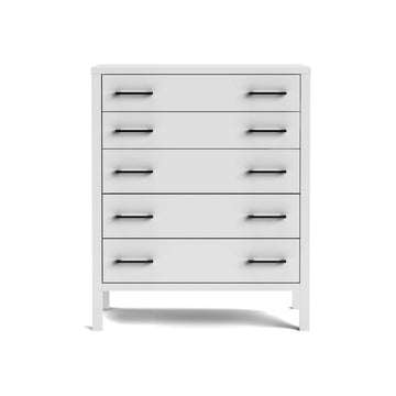 Hahei Bespoke Five Drawer Pine Tallboy - White