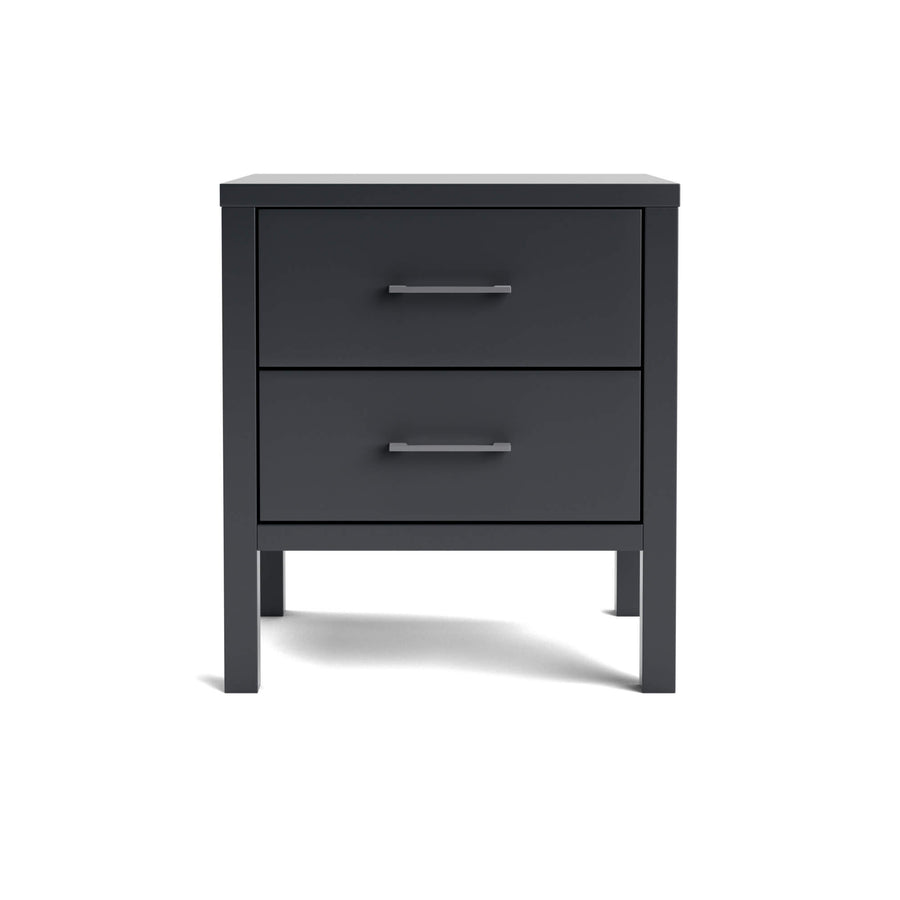 Hahei Bespoke Two Drawer Pine Bedside Table - Charcoal