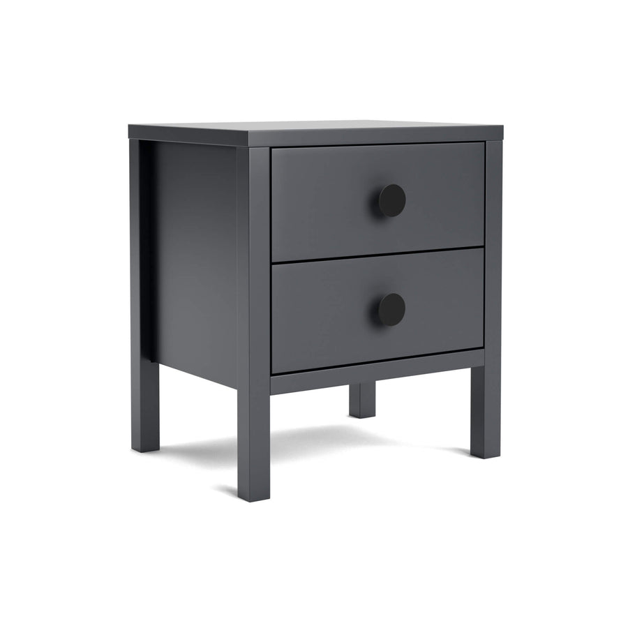 Hahei Bespoke Two Drawer Pine Bedside Table - Charcoal