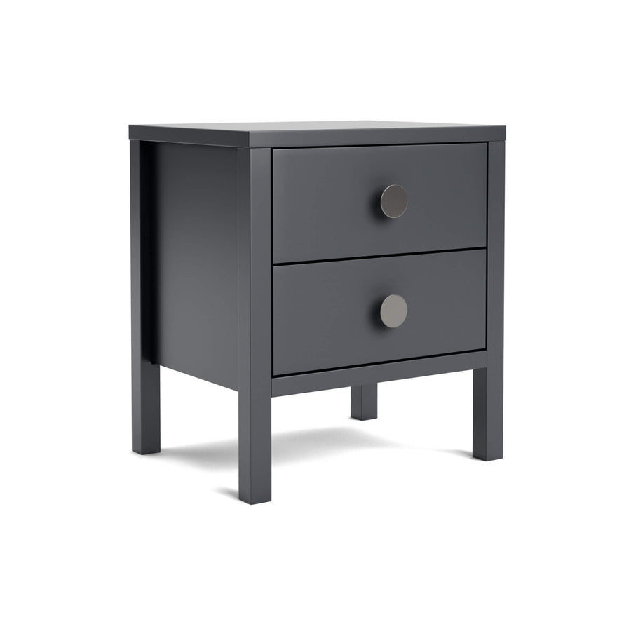 Hahei Bespoke Two Drawer Pine Bedside Table - Charcoal