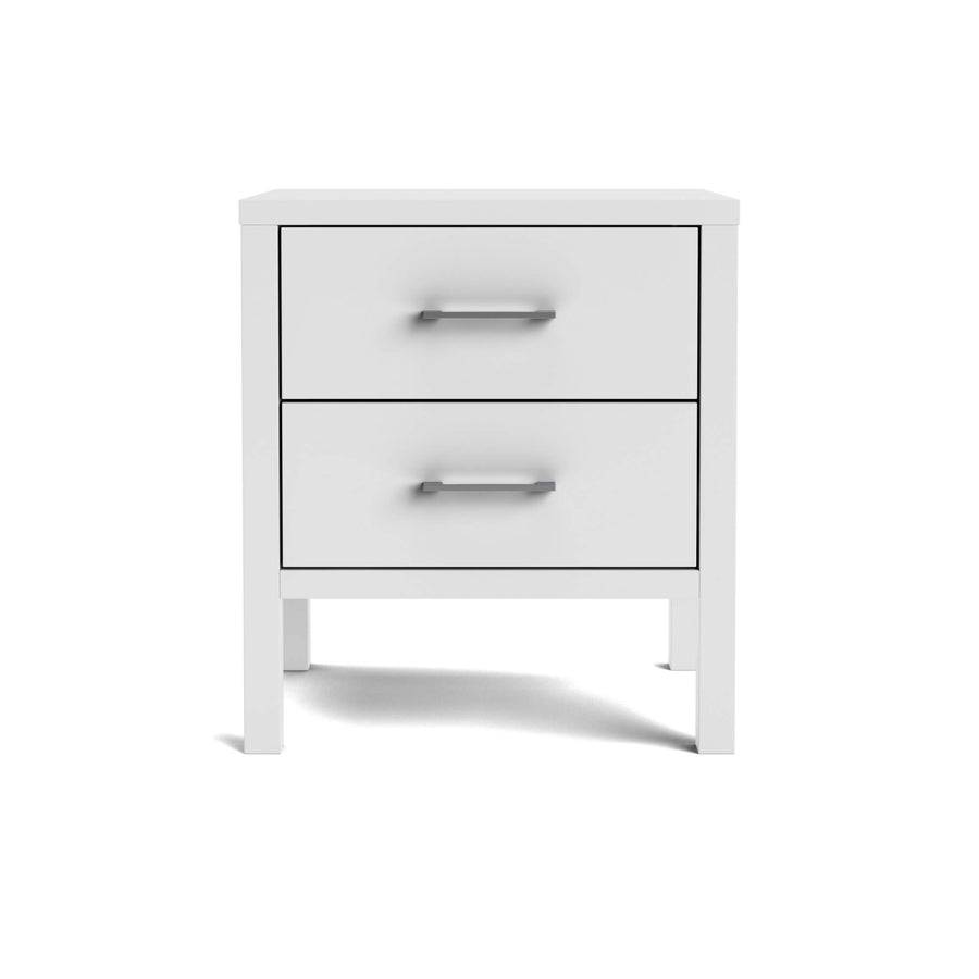 Hahei Bespoke Two Drawer Pine Bedside Table - White