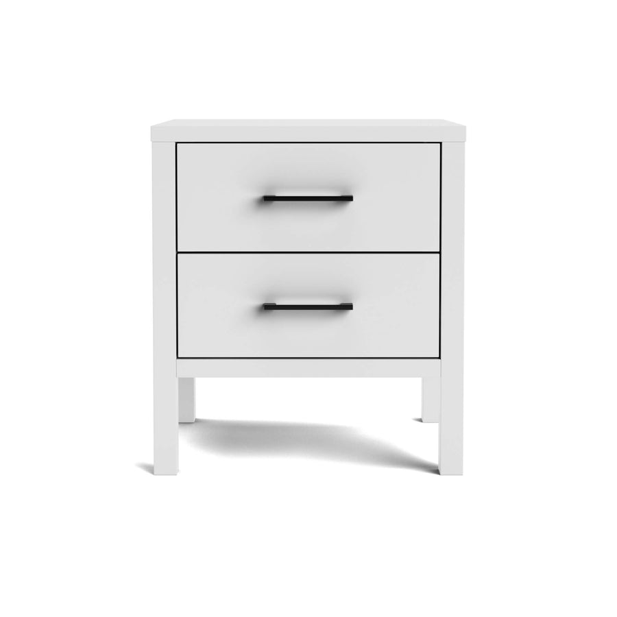 Hahei Bespoke Two Drawer Pine Bedside Table - White