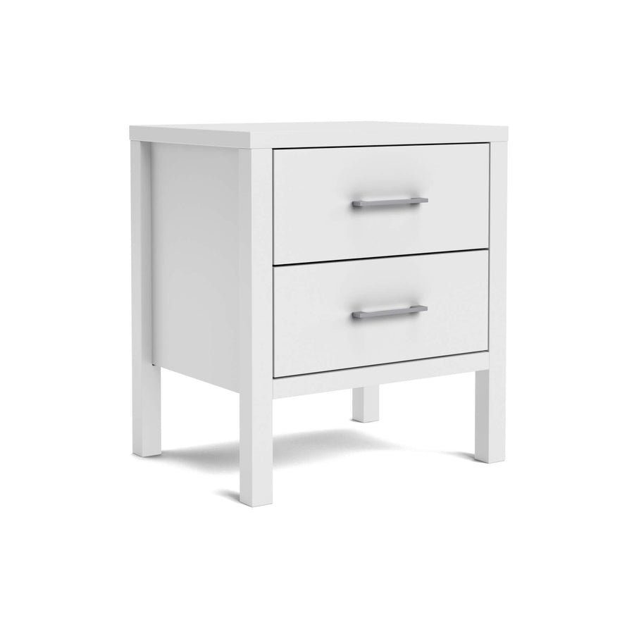 Hahei Bespoke Two Drawer Pine Bedside Table - White