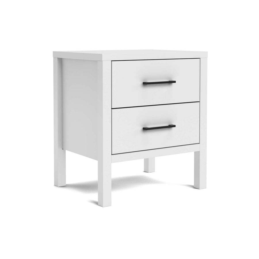 Hahei Bespoke Two Drawer Pine Bedside Table - White